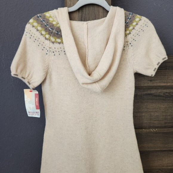 Vtg Y2K MOSSIMO Womens XS Lambs Wool Blend Knit Hooded Sweater NWT Deadstock - Picture 6 of 14